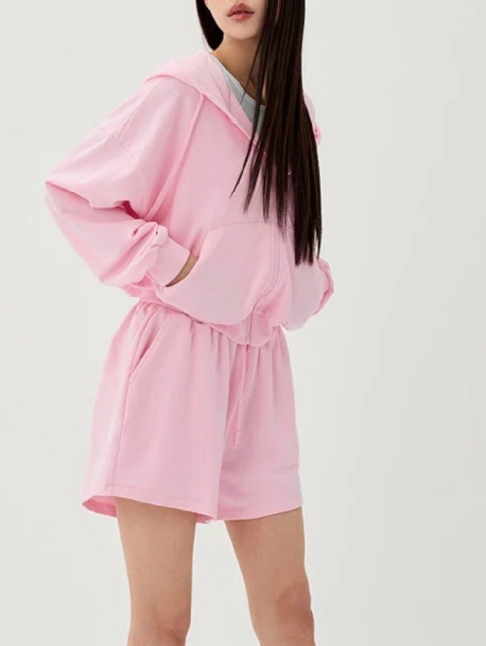 (S)Smash + Tess  Bestie Pink Hooded Romper Ptp 21"× L 31"